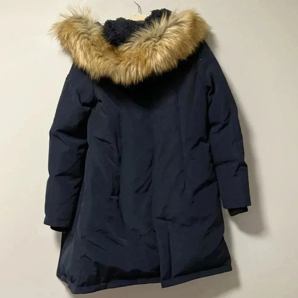 Sam Edelman Navy Winter Parka Faux Fur Hood - Picture 7 of 8